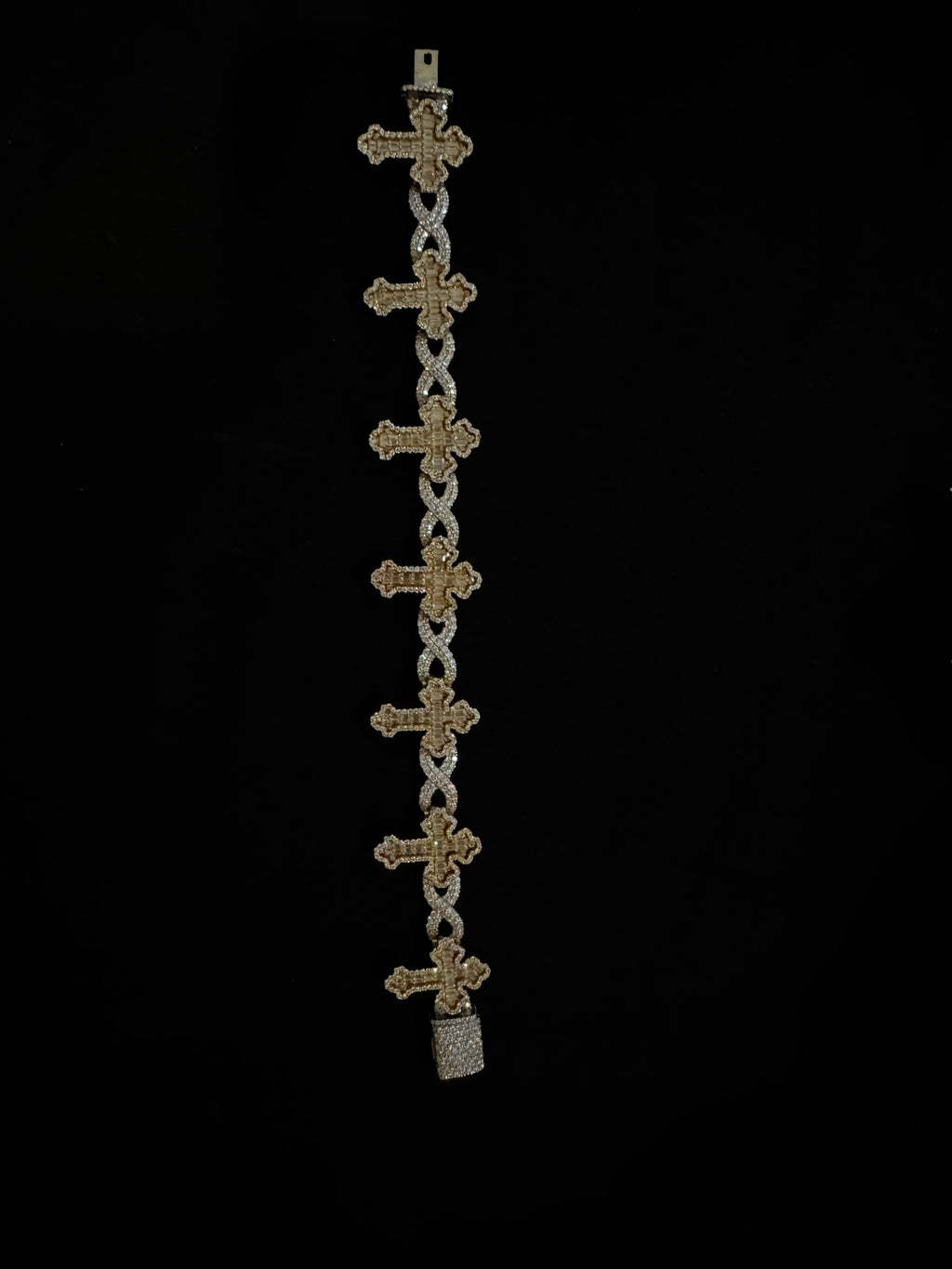 925 Sterling Silver Moissanite Cross Bracelet