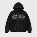 LOST DISTRESSED ZIP HOODIE