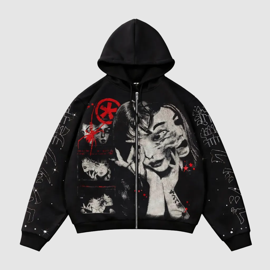 JAMIRR Distorted Vision Zip Hoodie