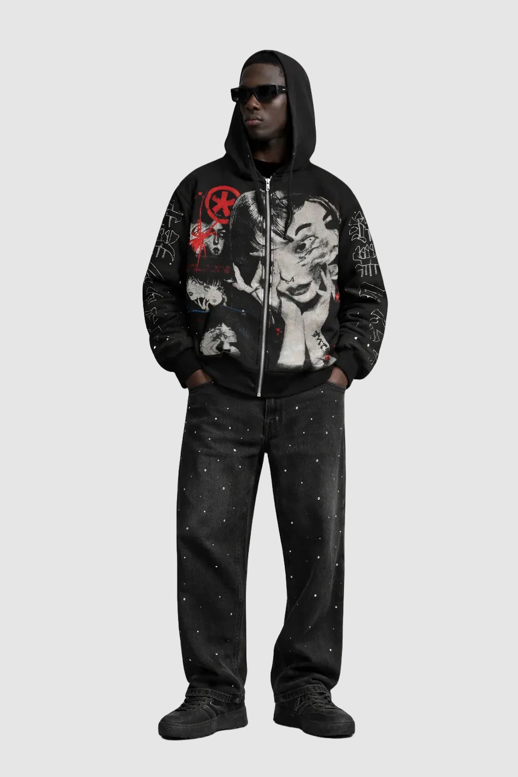 JAMIRR Distorted Vision Zip Hoodie