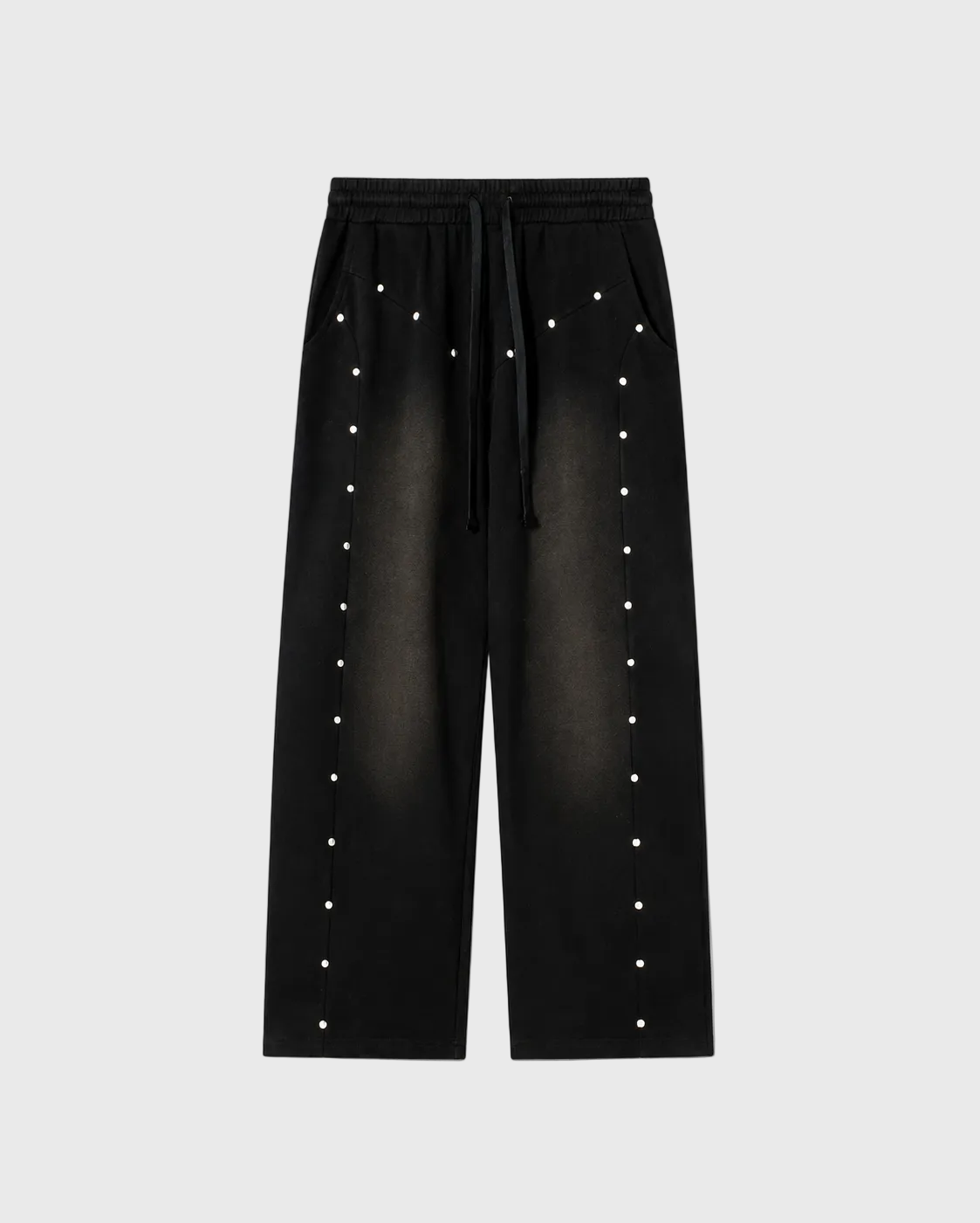 RHINESTONE DISTRESSED SWEATPANTS