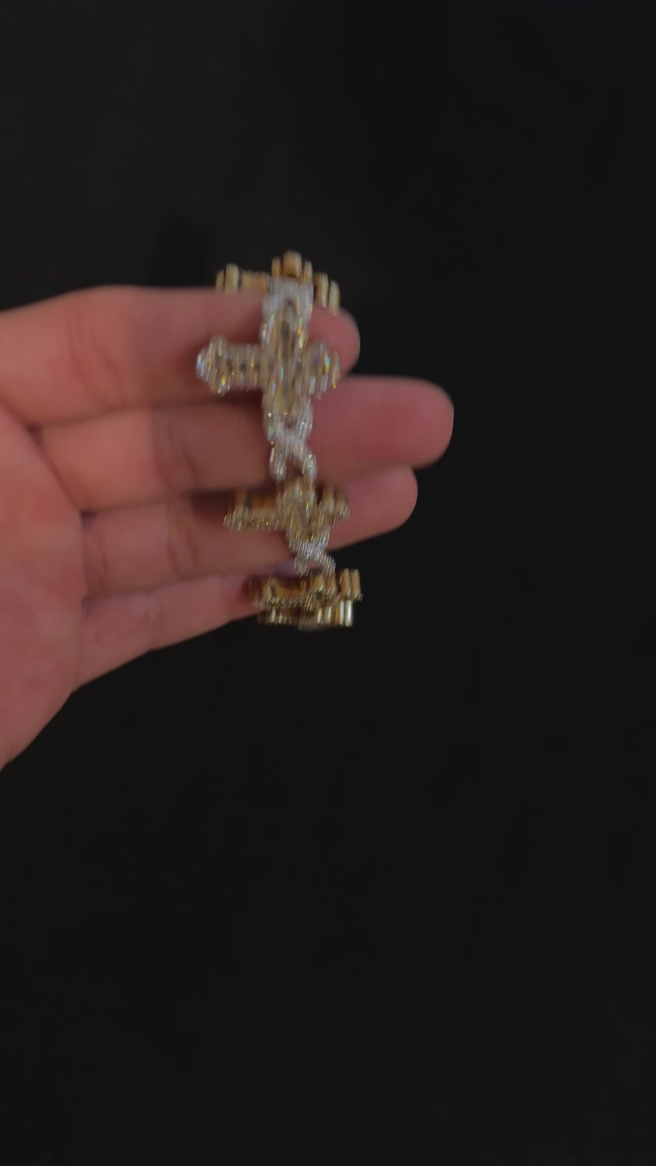 925 Sterling Silver Moissanite Cross Bracelet